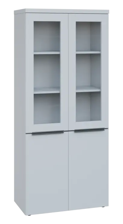 SIN 5 - 8DS kancelářská skříň, 4-dveřová/prosklená, 1820x800x400, bílá